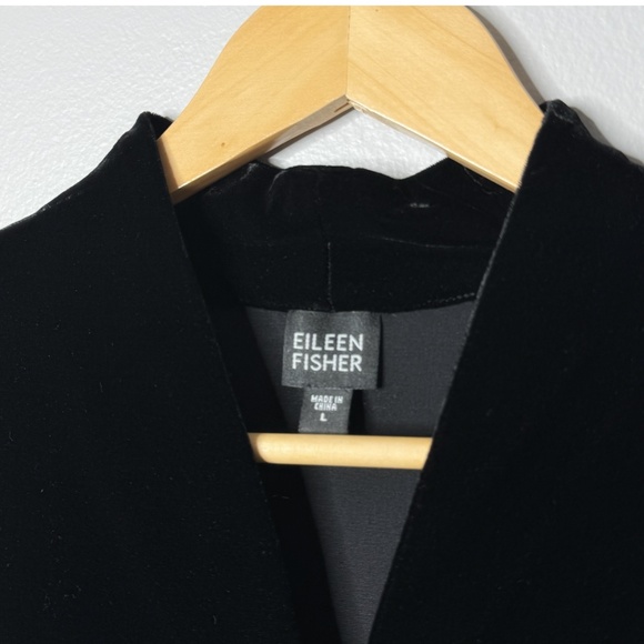 NEW Eileen Fisher Jacket Top Frog Button No Collar Black Silk Blend Black Tunic - Picture 4 of 11